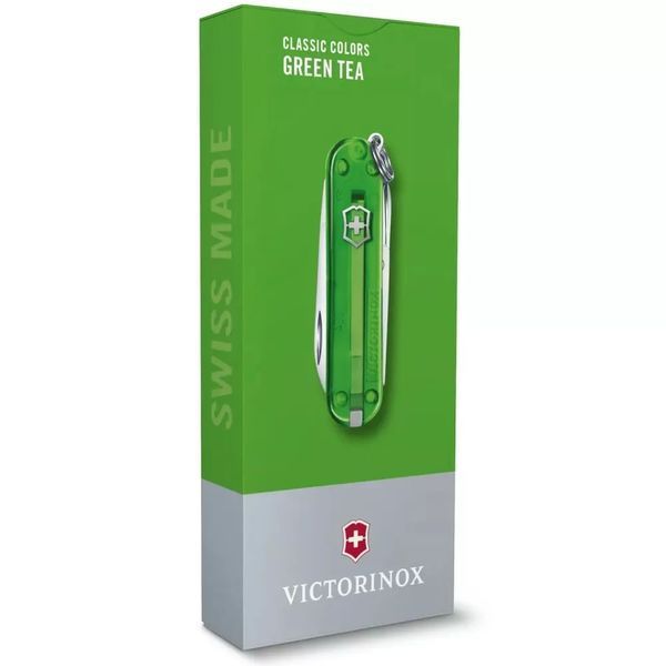 Швейцарський ніж Victorinox Classic 58 мм 7 функцій Зелений напівпрозорий (0.6223.T41G) V77552852 фото