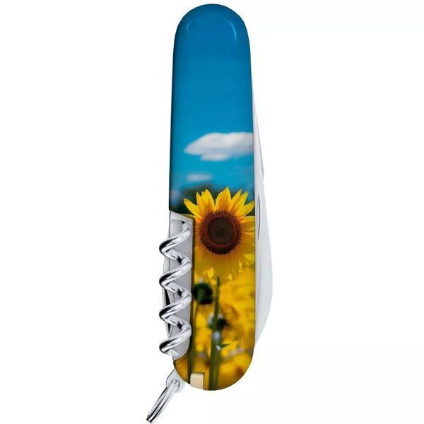 Швейцарський ніж Victorinox Camper Ukraine 91 мм 14 функцій Соняшники та метелик (1.3613.7_T3200pw) V77552753 фото