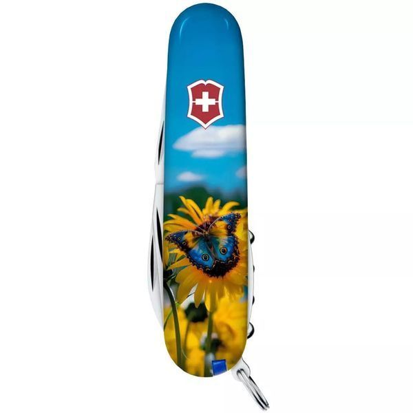 Швейцарський ніж Victorinox Camper Ukraine 91 мм 14 функцій Соняшники та метелик (1.3613.7_T3200pw) V77552753 фото
