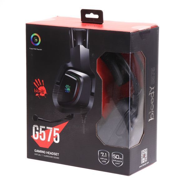 Гарнитура игровая Bloody G575 с подсветкой, USB G575 Bloody (Black) 1604864 фото