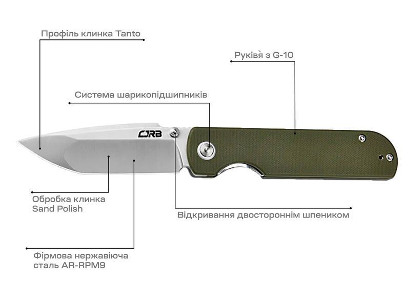 Нож CJRB Nova Green J1937-GN 27980418 фото