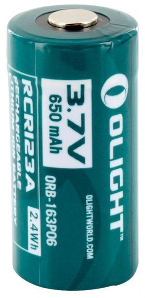Акумуляторна батарея Olight RCR 123 Li-Ion 650 mAh ORB2-163P06 23701366 фото