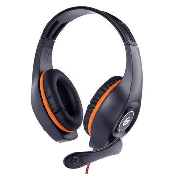 Наушники с микрофоном GHS-05-O, игровые, регулятор громкости, черный с оранжевым. GHS-05-O 1604961 фото