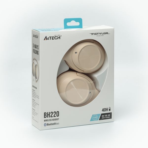 Гарнитура беспроводная A4-Tech BH220 (Beige), цвет бежевый BH220 (Beige) 1606342 фото