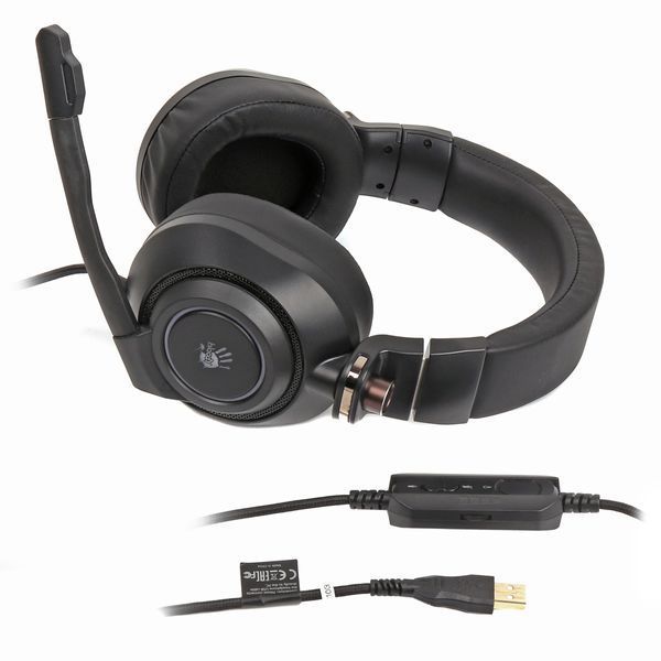 Гарнитура игровая Bloody G580 с подсветкой, USB G580 Bloody (Black) 1604865 фото