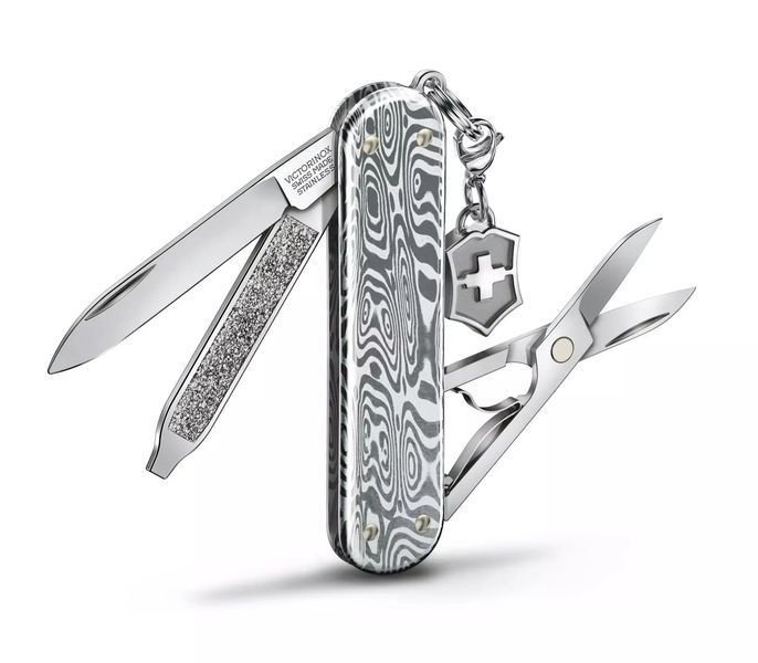 Швейцарский нож Victorinox Classic SD Brilliant Damast 58 мм 5 функций Дамасская сталь (0.6221.34) V77552873 фото