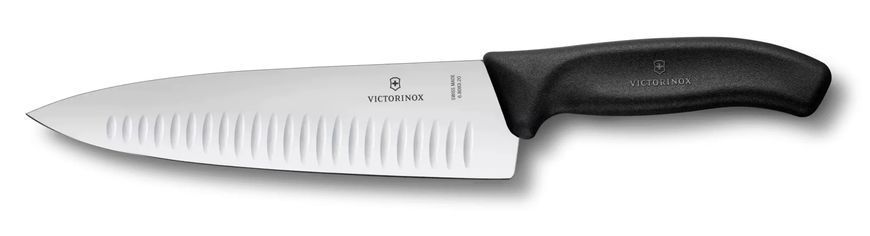 Кухонный шеф-нож Victorinox Swiss Classic Chef's лезвие прямое с воздушными карманами, Черный, блистер 6.8083.20B V77554450 фото