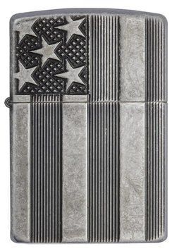 Запальничка Zippo 28973 U.S. Flag Armor Antq Slvr Plate 28974 ZP77890007 фото