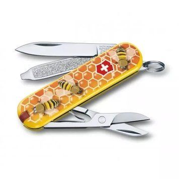 Швейцарський ніж Victorinox Classic LE 2017 Honey Bee 58 мм Жовтий (0.6223.L1702) V77553556 фото