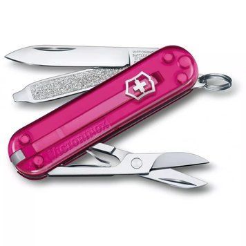 Швейцарський ніж Victorinox Classic 58 мм 7 функцій Рожевий напівпрозорий (0.6223.T5G) V77552855 фото