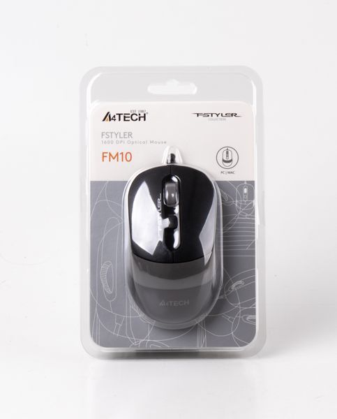 Миша A4Tech Fstyler FM10 (Grey), USB, колір чорний+сірий FM10 (Grey) 1604041 фото