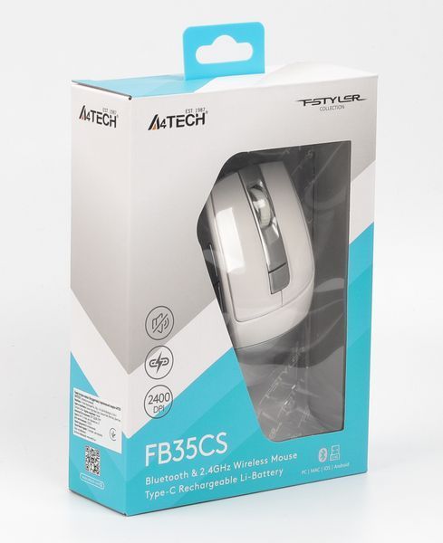 Миша бездротова A4Tech Fstyler FB35CS (Icy White), USB, колір крижано-білий FB35CS (Icy White) 1605857 фото