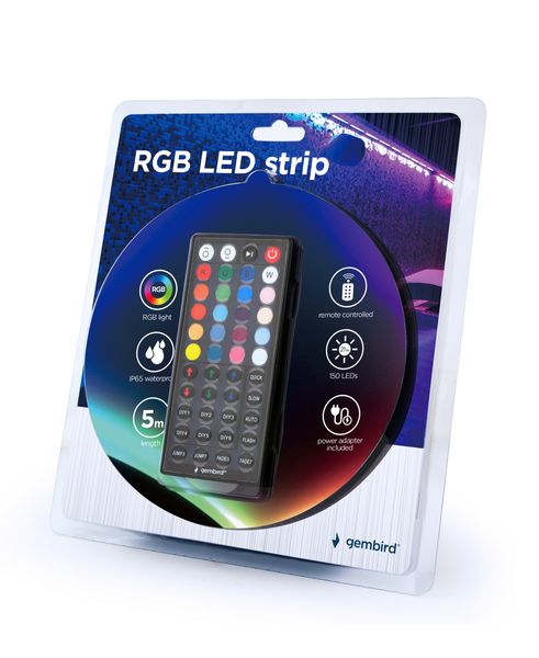 Світлодіодна стрічка з RGB підсвічуванням LED-S-RGB500-01, 5м, 280 lm, IP65, 1.5м кабель з живленням LED-S-RGB500-01 1604965 фото