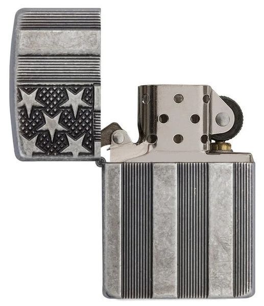 Зажигалка Zippo 28973 U.S. Flag Armor Antq Slvr Plate 28974 ZP77890007 фото