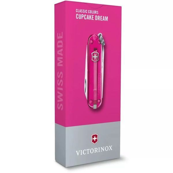 Швейцарський ніж Victorinox Classic 58 мм 7 функцій Рожевий напівпрозорий (0.6223.T5G) V77552855 фото