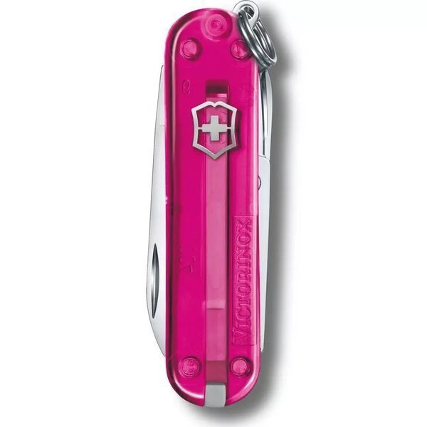 Швейцарський ніж Victorinox Classic 58 мм 7 функцій Рожевий напівпрозорий (0.6223.T5G) V77552855 фото
