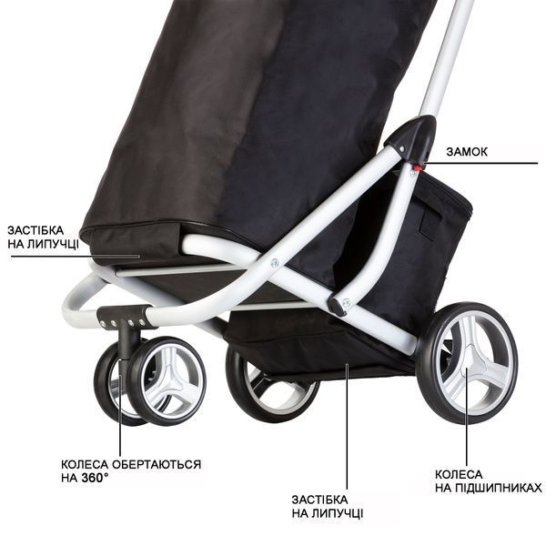 Сумка-тележка ShoppingCruiser 3 Wheels 72 Black (604349) 927303 фото