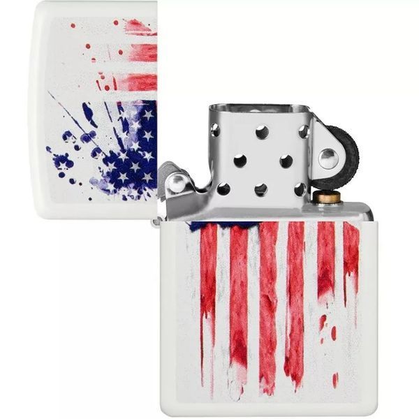 Запальничка Zippo US Flag Design Біла 49783 V77550568 фото