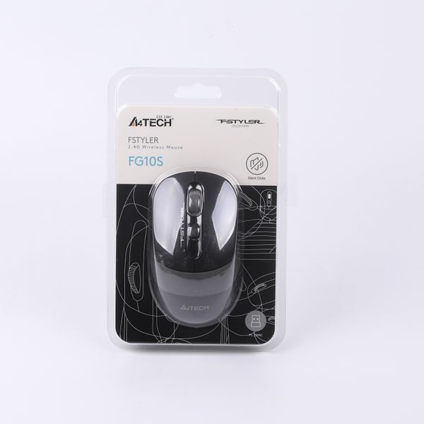 Миша бездротова A4Tech Fstyler FG10S (Grey), безшумна, USB, колір чорний+сірий FG10S (Grey) 1604566 фото