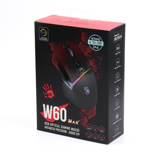 Мышь игровая A4Tech W60 Max Bloody, цвет черный+красный, активированное ПО Bloody W60 Max Bloody (Gradient Red) 1604866 фото