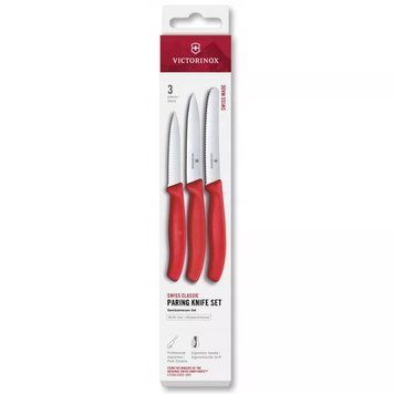 Набір для чищення овочів з трьох ножів Victorinox SWISS Classic Червоний, подарункова коробка 6.7111.34C1 V77554367 фото