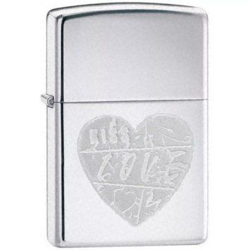 Зажигалка Zippo For The Love Серебристая с гравировкой 24198 V77550504 фото