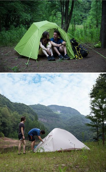 Намет надлегкий тримісний з футпринтом Naturehike Cloud Up 3 Updated NH18T030-T, 210T, Зелений 83030 фото