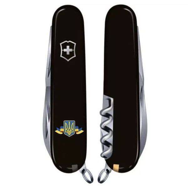 Швейцарський ніж Victorinox Climber Ukraine 91мм 14 функцій Чорний (1.3703.3_T1010u) V77552914 фото