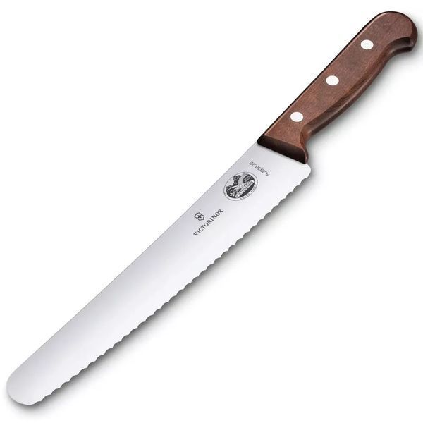 Кухонний ніж для хліба та кондитерських виробів Victorinox Wood Bread & Pastry Серрейтор подарункова коробка 5.2930.22G V77554324 фото