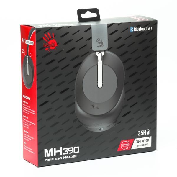 Гарнітура ігрова Bloody MH390 (Black), чорний колір, Bluetooth v5.3 + 3.5 Jack MH390 (Black) 1606312 фото