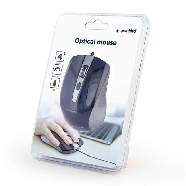 Оптична мишка Gembird MUS-4B-01-GB, USB интерфейс, сіро-чорного кольору MUS-4B-01-GB 1603929 фото