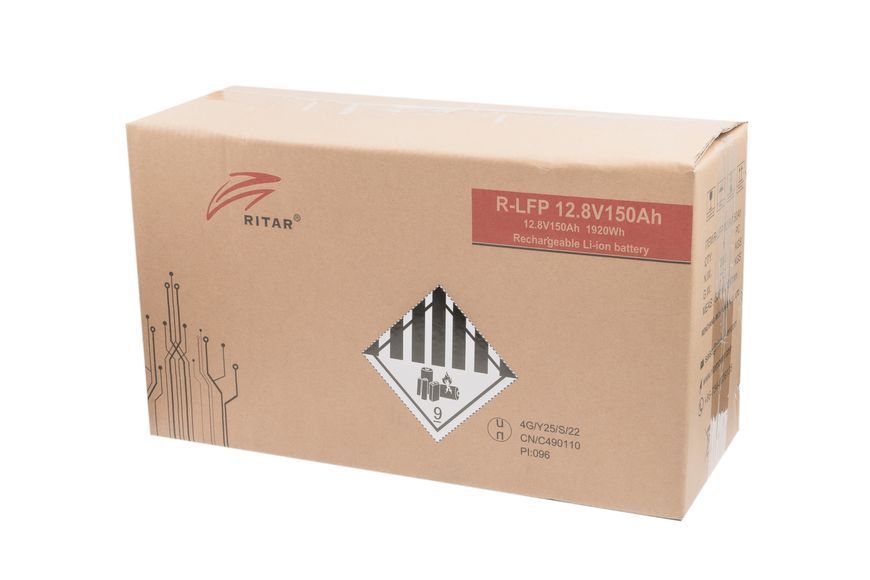 Акумуляторна електрична батарея літієва Ritar R-LFP12.8V150Ah, 12 В 150 Aгод, LiFePo4 R-LFP12.8V150Ah 1605691 фото