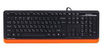 Клавиатура A4Tech Fstyler FKS10 (Grey), USB, цвет черный+оранжевый FKS10 (Orange) 1605229 фото