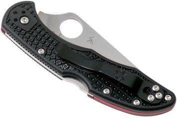 Ніж Spyderco Delica 4 Lightweight Thin Red Line Напівсеррейтор Limited Edition C11FPSBKRD 871484 фото