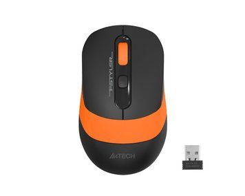 Миша бездротова A4Tech Fstyler FG10S (Orange), безшумна, USB, колір чорний+помаранчевий FG10S (Orange) 1604567 фото
