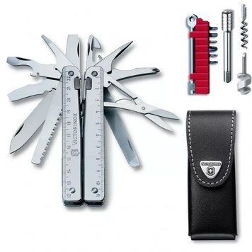 Мультитул Victorinox SwissTool X Plus Ratchet 3.0339.L зі шкіряним чохлом 38 функцій з набором біт V77554242 фото