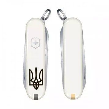 Швейцарський ніж Victorinox Classic Sd Ukraine 58 мм 7 предметів Білий (0.6223.7R1) V77552155 фото