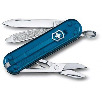 Швейцарський ніж Victorinox Classic 58 мм 7 функцій Синій напівпрозорий (0.6223.T61G) V77552858 фото