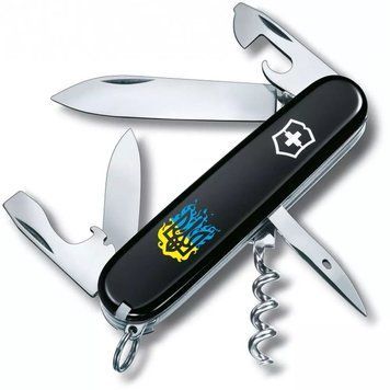 Швейцарський ніж Victorinox Spartan Ukraine 91 мм 12 функцій вогняний Тризуб (1.3603.3_T0316u) V77553016 фото