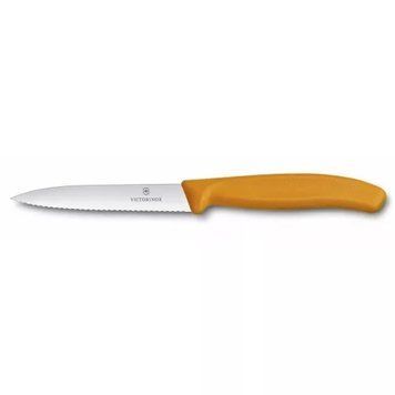 Кухонный нож Victorinox SwissClassic для нарезки 100 мм серрейтор Оранжевый (6.7736.L9) V77551513 фото