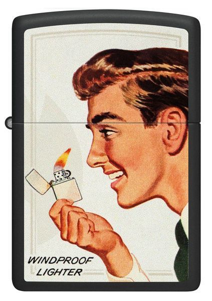 Зажигалки бензиновые набор Zippo Red Matte и Black Matte Vintage Ad Lighter Set 46295 V77554019 фото