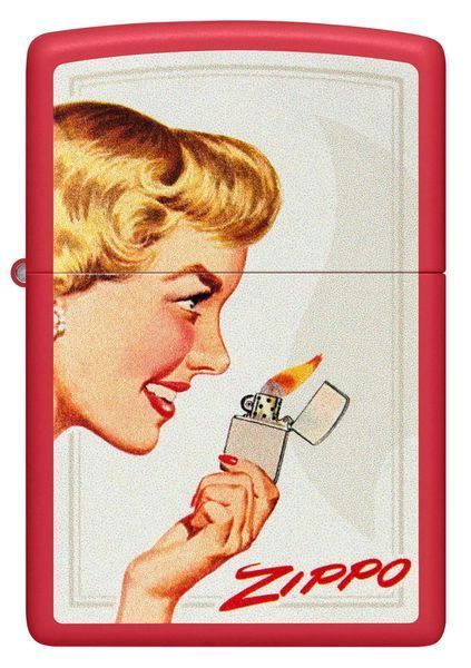 Зажигалки бензиновые набор Zippo Red Matte и Black Matte Vintage Ad Lighter Set 46295 V77554019 фото