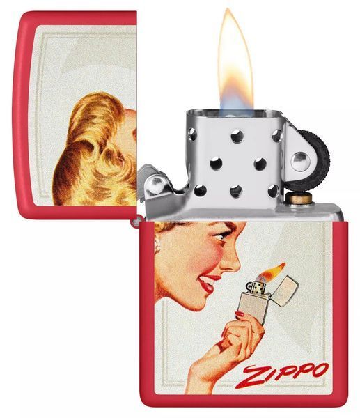 Зажигалки бензиновые набор Zippo Red Matte и Black Matte Vintage Ad Lighter Set 46295 V77554019 фото