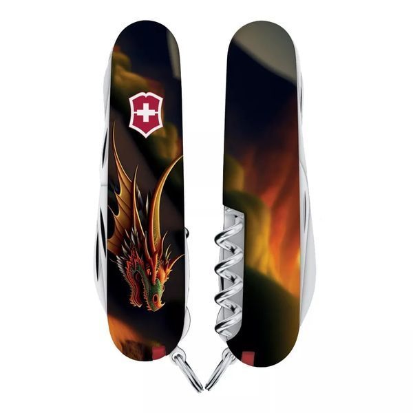 Швейцарский нож Victorinox Huntsman Zodiac 91 мм 15 функций Фантастический дракон (1.3713.3_Z3210p) V77552798 фото