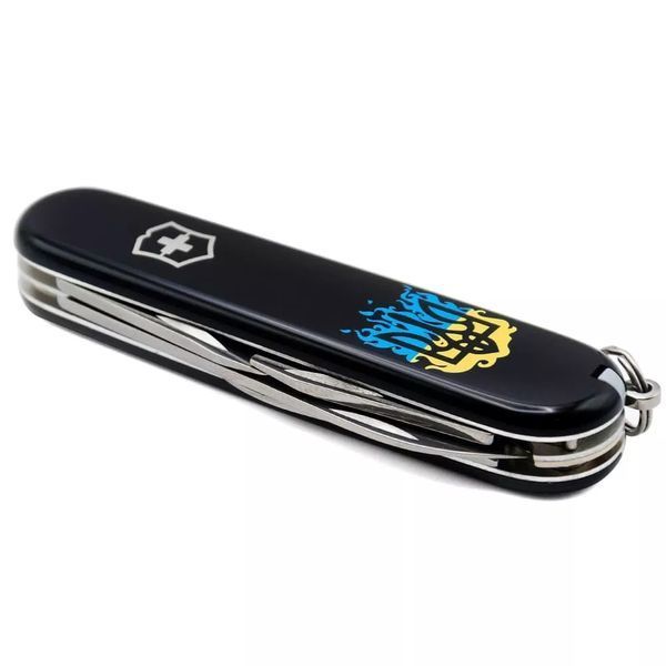 Швейцарський ніж Victorinox Spartan Ukraine 91 мм 12 функцій вогняний Тризуб (1.3603.3_T0316u) V77553016 фото