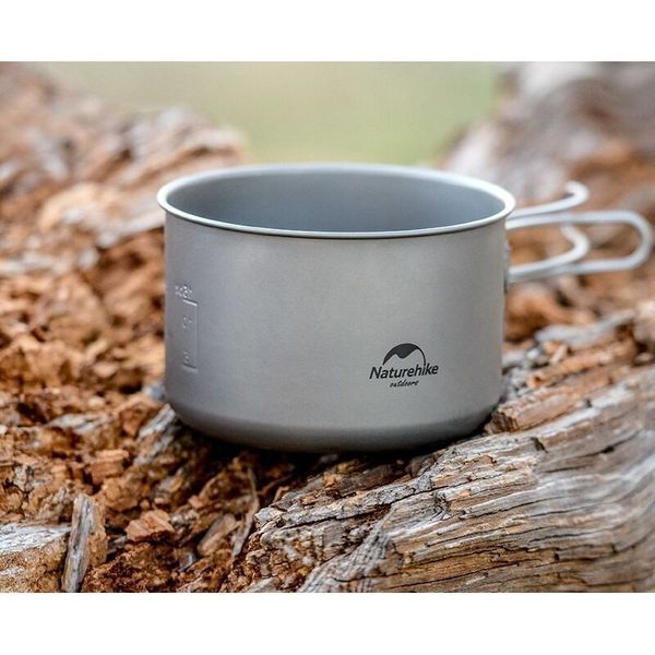 Каструля титанова зі складаною ручкою 800 мл Naturehike NH18T101-A 92860 фото