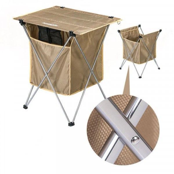 Стіл розкладний з коробкою для зберігання Naturehike NH19JJ084, 1680D Oxford / алюміній, пісочний 90857 фото