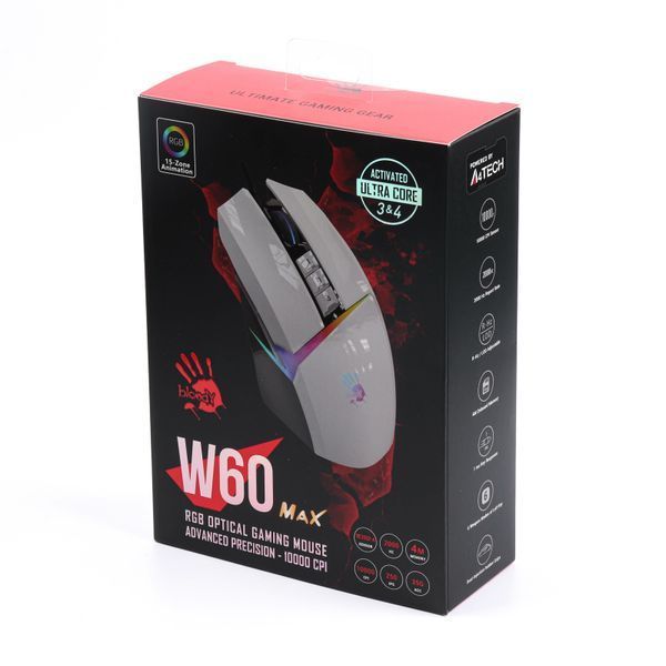 Мышь игровая A4Tech W60 Max Bloody, цвет белый+черный, активированное ПО Bloody W60 Max Bloody (Panda White) 1604867 фото