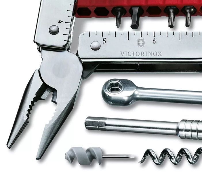 Мультитул Victorinox SwissTool X Plus Ratchet 3.0339.L с кожаным чехлом 38 функций с набором бит, ключом-трещоткой V77554242 фото