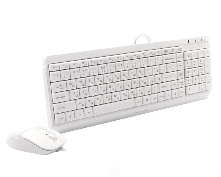 A4Tech Fstyler F1512 , комплект дротовий клавіатура з мишою, USB, білий колір F1512 (White) 1604978 фото